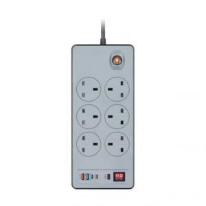 20W 2C2A  6AC Timing USB Power Strip  