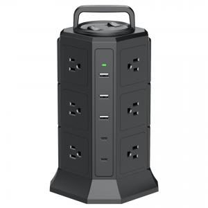 20W 2C3A  12AC USB All In 1 Heavy Load  Power Strip -US