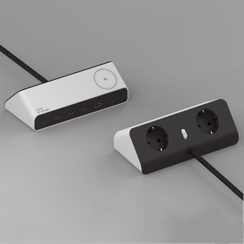 100W Power Strip With Wireless Charger 